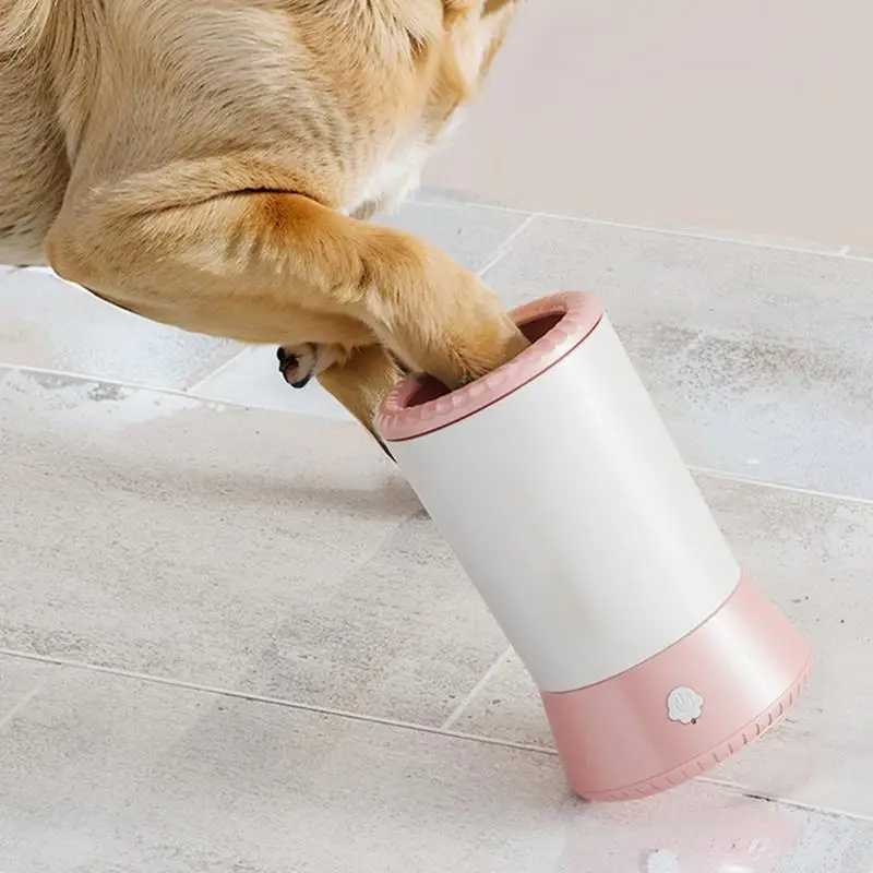 1Pcs Electric Pet Foot Washer Cup Silicone Soft Foot Cup Cat Foot Cleaning Bucket Dog Paw Cleaner Cup Cozys Quick Feet Wash M250306