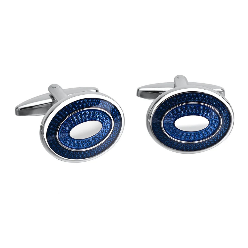 SAVOYSHI est Blue Enamel Cufflinks for Mens Oval Cuff buttons High Quality Cuff link man Business Gift Free Custom Name 250227