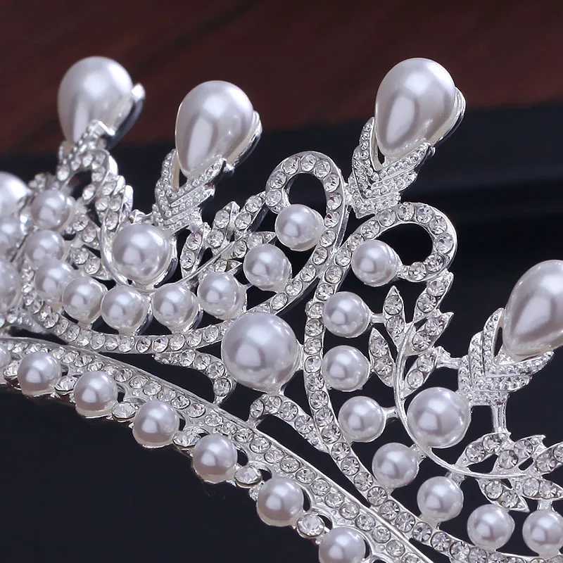 Tiaras Crowns Luxury CZ Pearl Princess Jewelry Engagement Wedding Hair Accessories Bridal Jewelry Sparkling Crystal Crown X250306