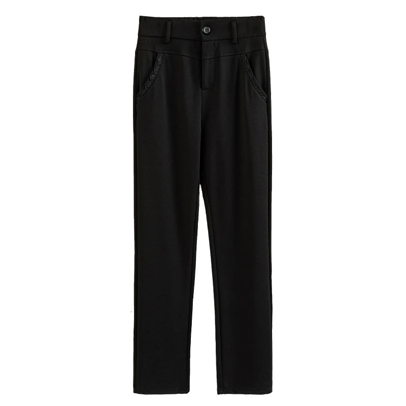 Blue High Waist Straight Tube Pants Womens Loose Spring Autumn Narrow Fit Slim Drop Feel Suit Plus Size Long M5XL 250306