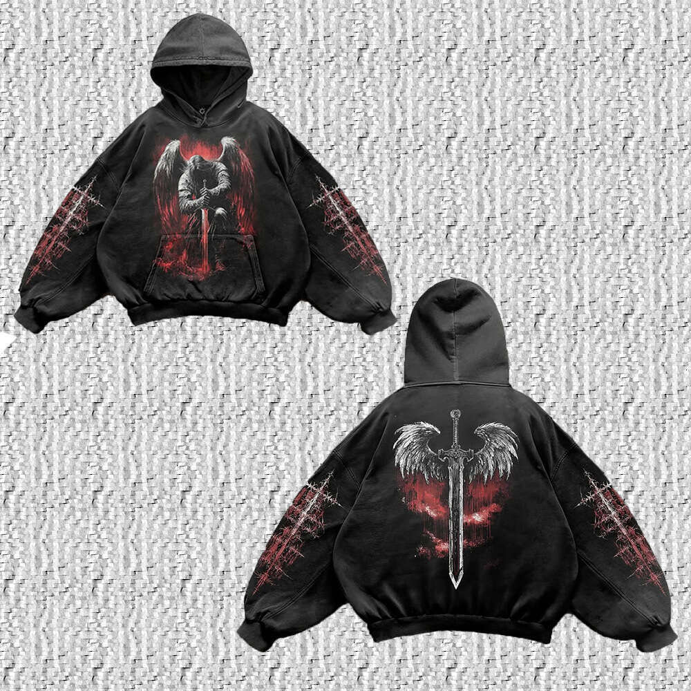 Personalized printed sweatshirt long sleeved pullover hooded jacket street trend y2k gift for man
