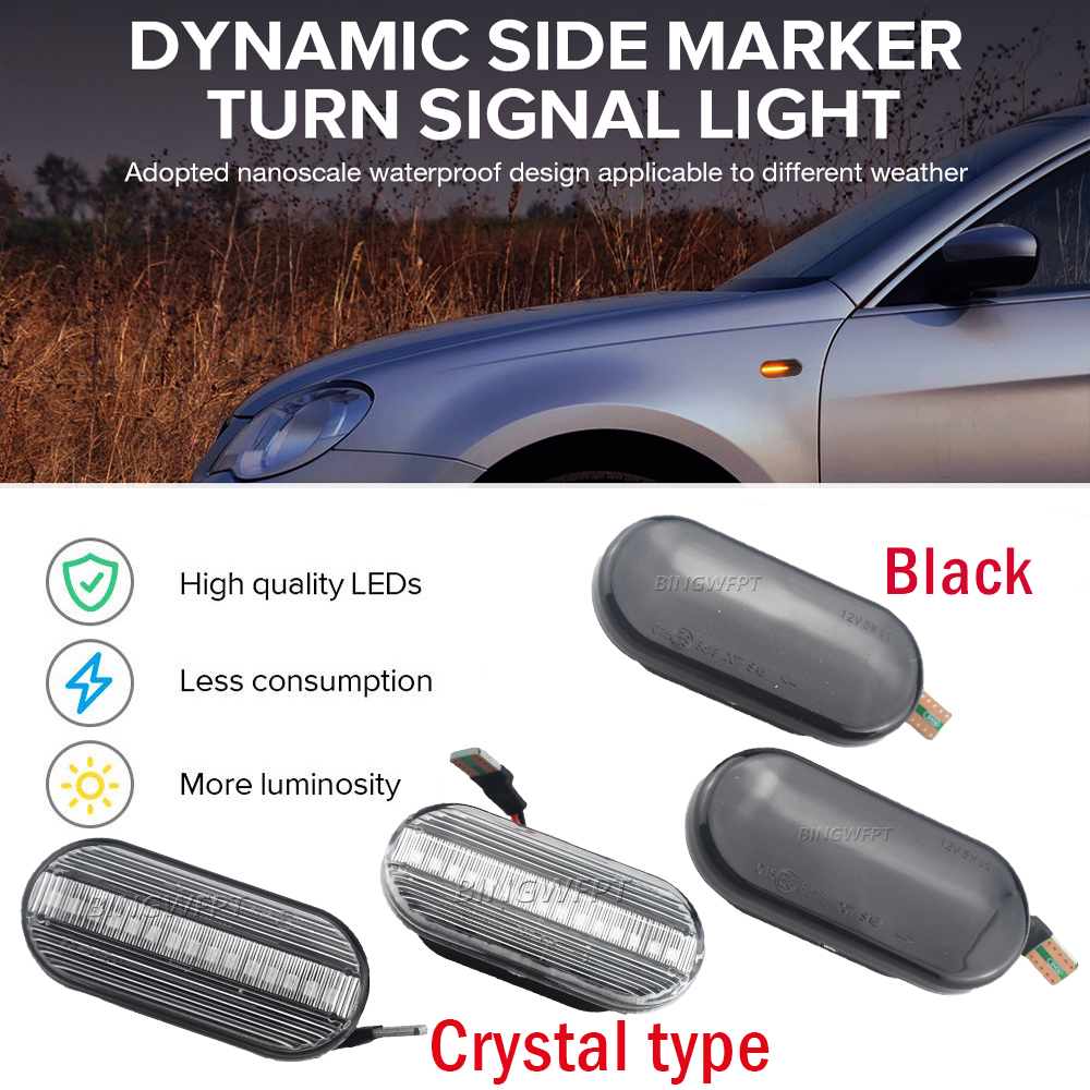 For VW Golf 3 4 MK3 MK4 Passat 3BG Polo 6N 9N Bora Vento Led Dynamic Side Marker Turn Signal Light Sequential Blinker Light