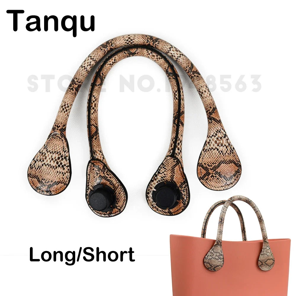 TANQU Long Short Faux Snakeskin Snake skin Handle for Obag PU Leather Straps for O BAG Standard Mini Ochic O Chic Accessoires 250228