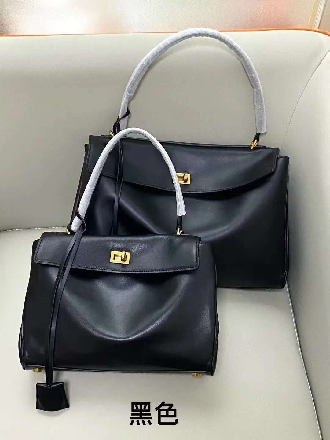 New No Designer Large Tote Trendy Plain Cow Women Shoulder Bag 2 Sizes High-End Suede Leather Handbag White