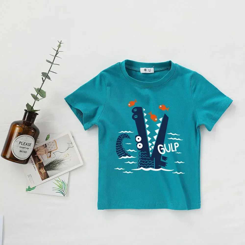 Summer Kids T-shirts Candy Color Tops for Boys Girls Tees Fashion Pattern Children Blouse Toddler Outfits Baby Clothing T250603