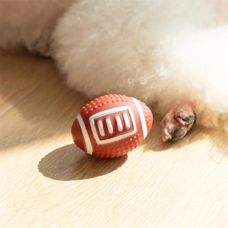 Dog Toys Squeak Sound Ball Rubber Rubgby Football Basketball Interactive For Dogs Small Medium Large Pets Toy Supplies