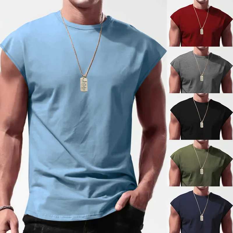 Men Casual Sleeveless Shirt Gym Tank Top Man Soild Basketball Vest Bodybuilding Tank Top Fitness Singlet Streetwear Male ClothesT250318