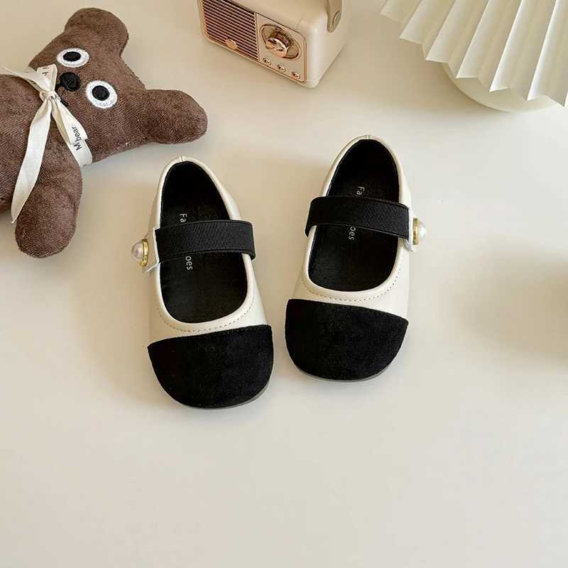 Girls Mary Janes Shoes Fashion Kids Moccasin Shoes Color Matching Children Pearls Princess Shoes Spring Autumn Fashion 2024T250306