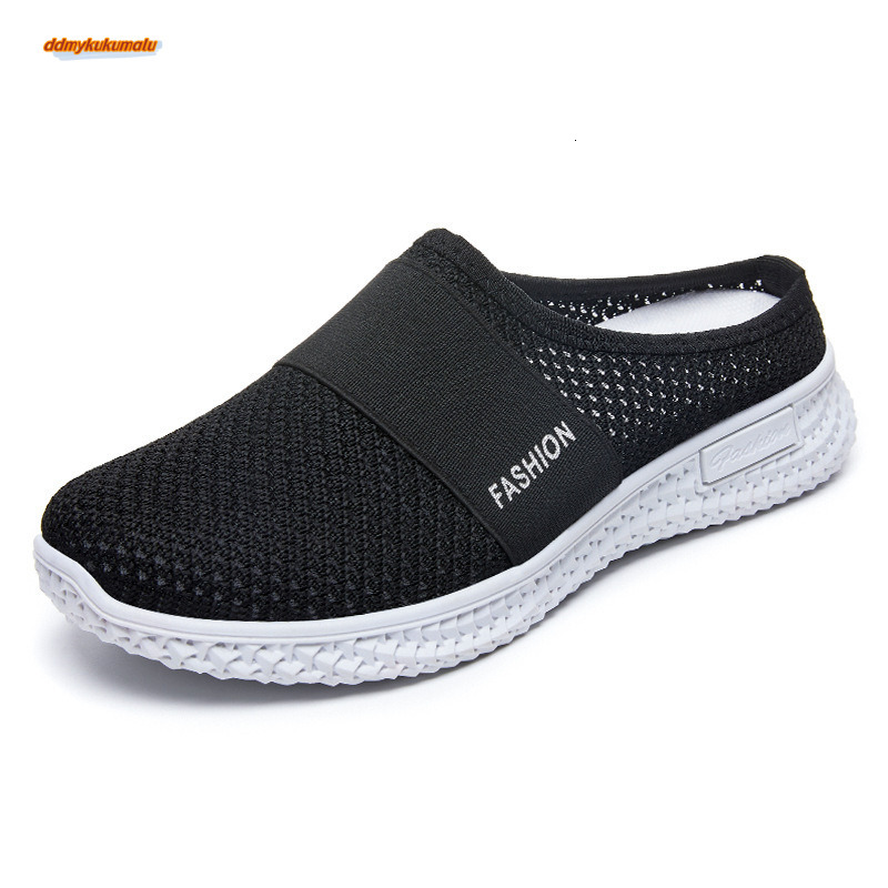 Temu thick soled women's breathable semi slippers, single shoes, casual shoes for women #ddmykukumalu
