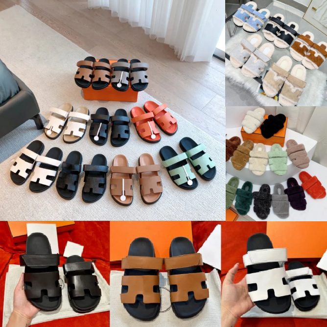 Designer Thick Bottom Sandal Slippers Flat Sandals for Beach Comfort Calfskin Leather Natural Suede Goatskin for Women and Men Slippers EUR 35-44