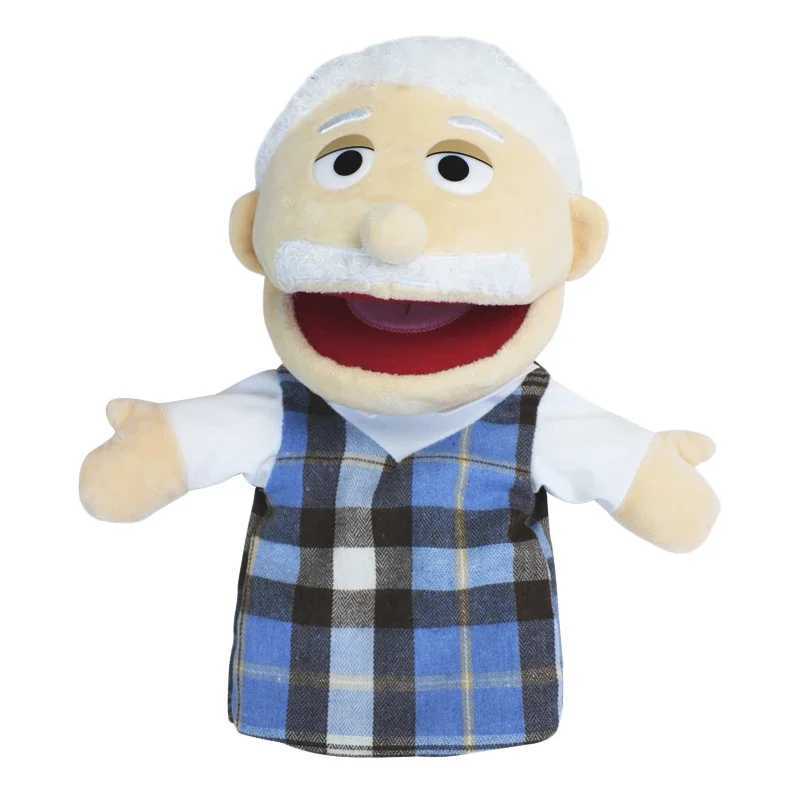 Free shipping Lovely Family Hand Mouth Opening Plush Role Playing Puppets For Children Storytelling Teaching Toys