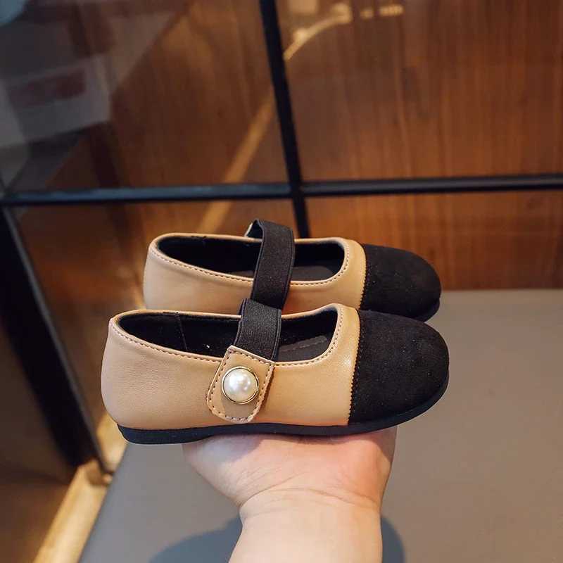 Girls Mary Janes Shoes Fashion Kids Moccasin Shoes Color Matching Spring Autumn Fashion Children Pearls Princess ShoesT250306