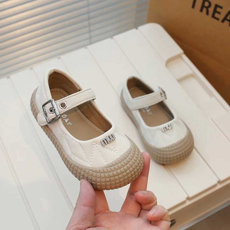 Girls Rhinestones Shoes 2024 New Fashion Spring Autumn Kids Children Buckle Comfortable Princess Soft Rubber Causal Shoes BabyT250306