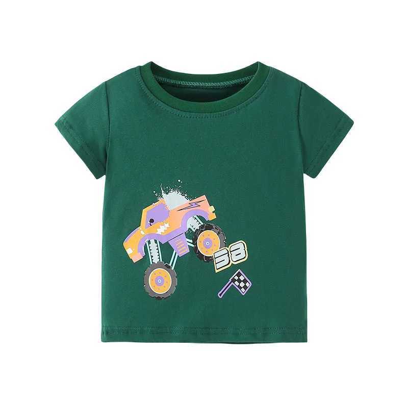 Jumping Meters New Summer Cars Tshirts For Boys Girls Fashion Clothes Print Hot Selling Cotton Baby Tees Tops ChildrensT250306