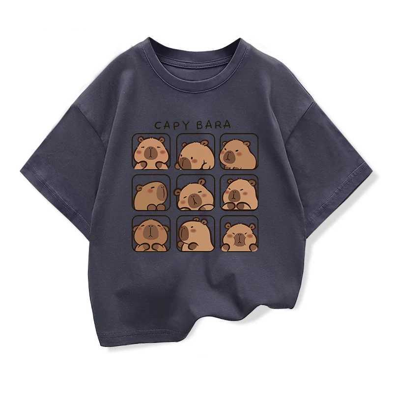 Capybara Kids Clothing Tees Summer Printed Cartoon Fashion Short Sleeve T-shirt Girls Loose Casual Tops T Shirts Crewneck T250603