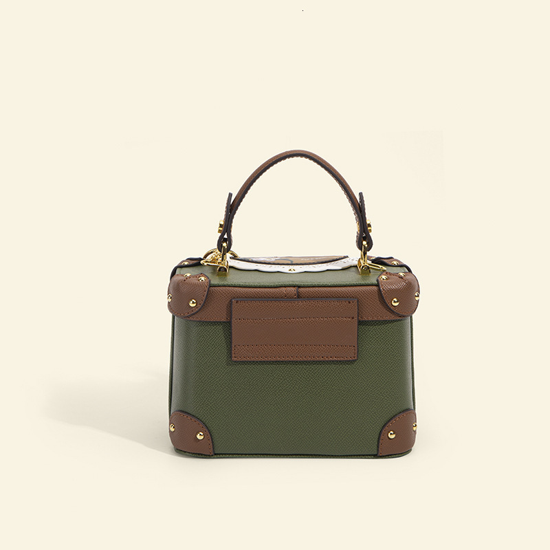 High Beauty New Box Handheld Exquisite Printed Crossbody Green Women's Bag