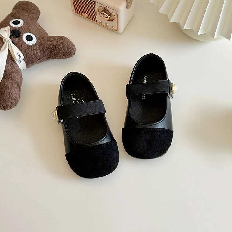 Girls Mary Janes Shoes Fashion Kids Moccasin Shoes Color Matching Children Pearls Princess Shoes Spring Autumn Fashion 2024T250306