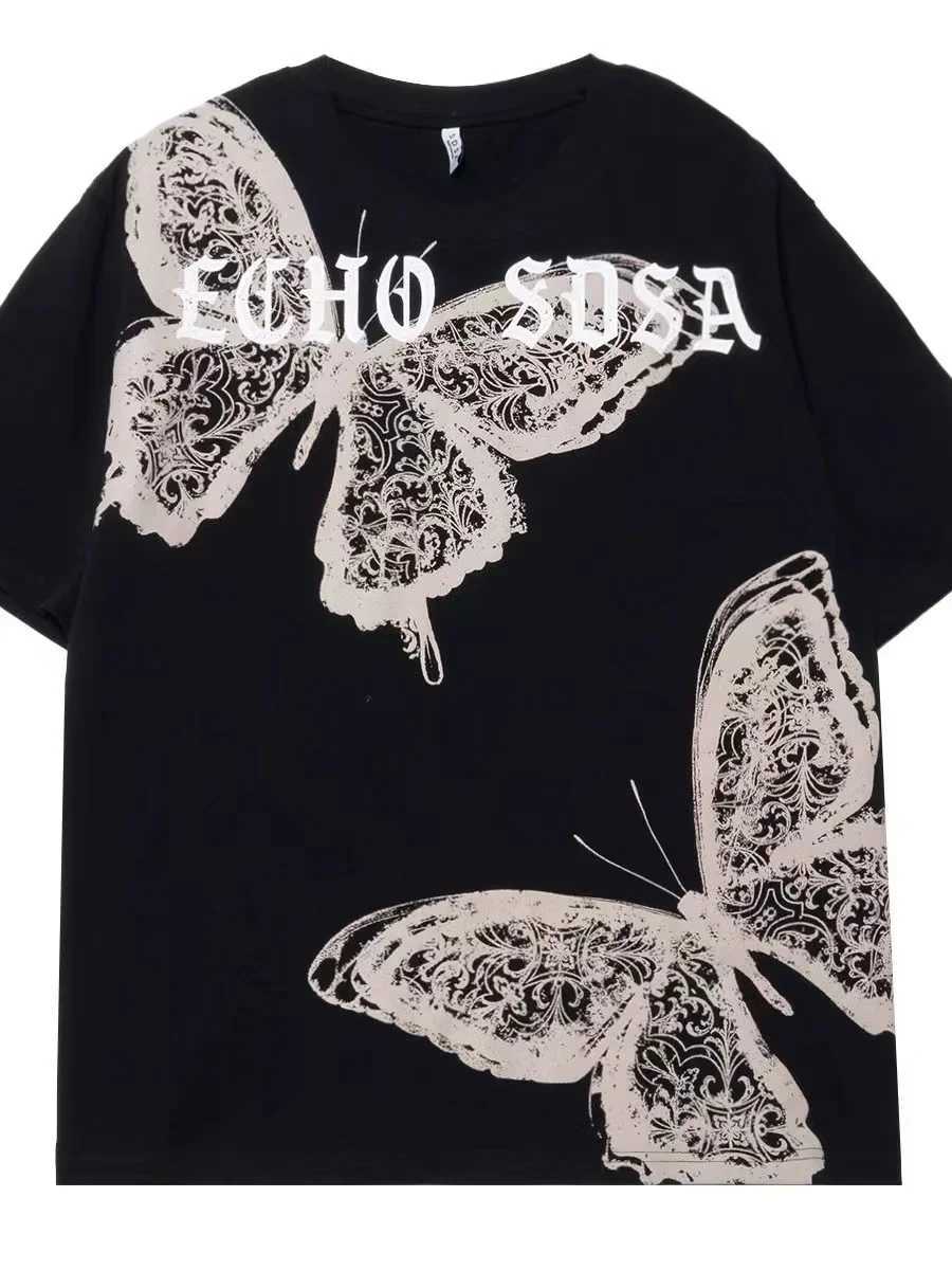 2024 Summer New Fashion Hawaiian Strt Apparel Round Neck Pullover Vintage Clothing T-shirt Mens Short Slve Y2k Top T-shirt T250306
