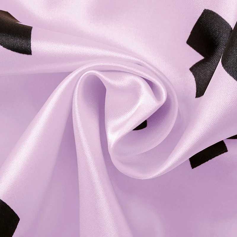 Children Girls Button-Down Silk Pajamas Sets with Short Sleeve Nightwear 2PCS Lounge Sets 6-12 Years M250306