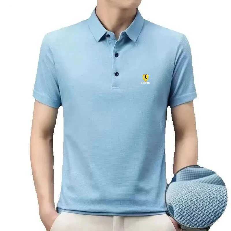 New summer high-quality short sleeved polo shirt for men fashionable casual sporty breathable and cool top X250306