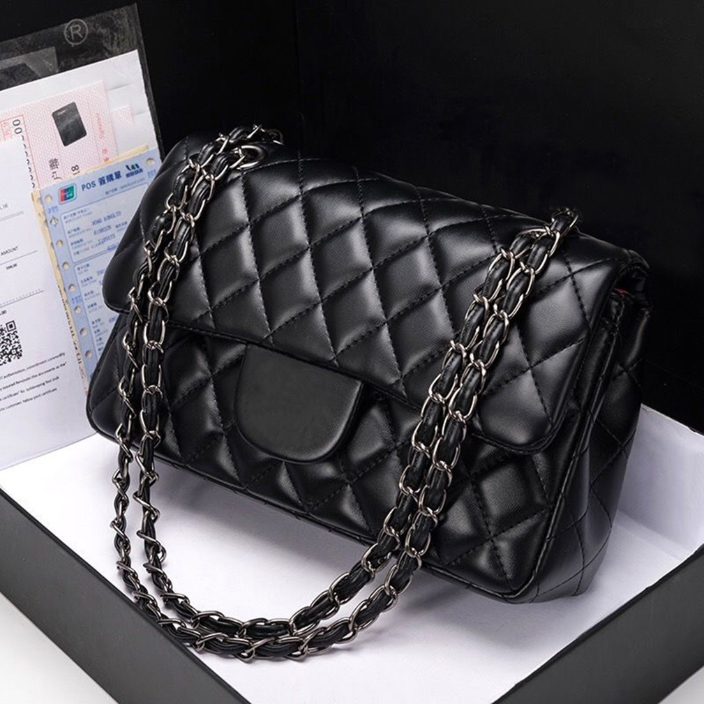 10A Top Tier Quality Jumbo Double Flap Bag Luxury Designer 25CM Real Leather Caviar Lambskin Classic All Black Purse Quilted Handbag Shoulder bag