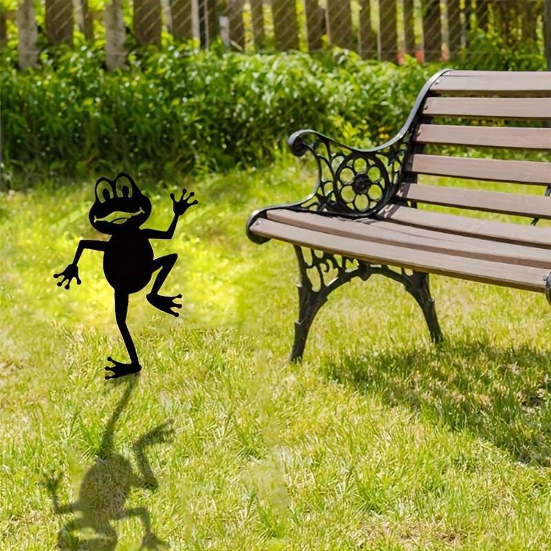 1 Piece Metal Frog Ground Plug Decorative Art Silhouette Garden Patio Decoration Garden Stake Figurine Unique Patio Art