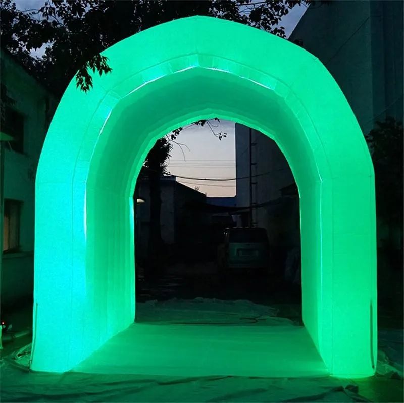 10mLx4mWx4mH (33x13.2x13.2ft) Customized tent Stunning outdoor promotional LED light inflatable tunnel tent air sport entry for wedding party event en