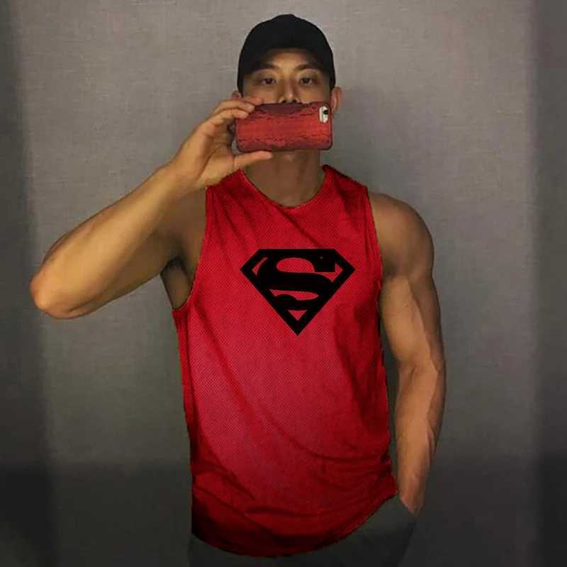 New Fitness Summer Fashion Musculation Workout Casual Mesh Tank Top Men Clothing Bodybuilding Sleeveless Shirt Quick Dry VestT250318