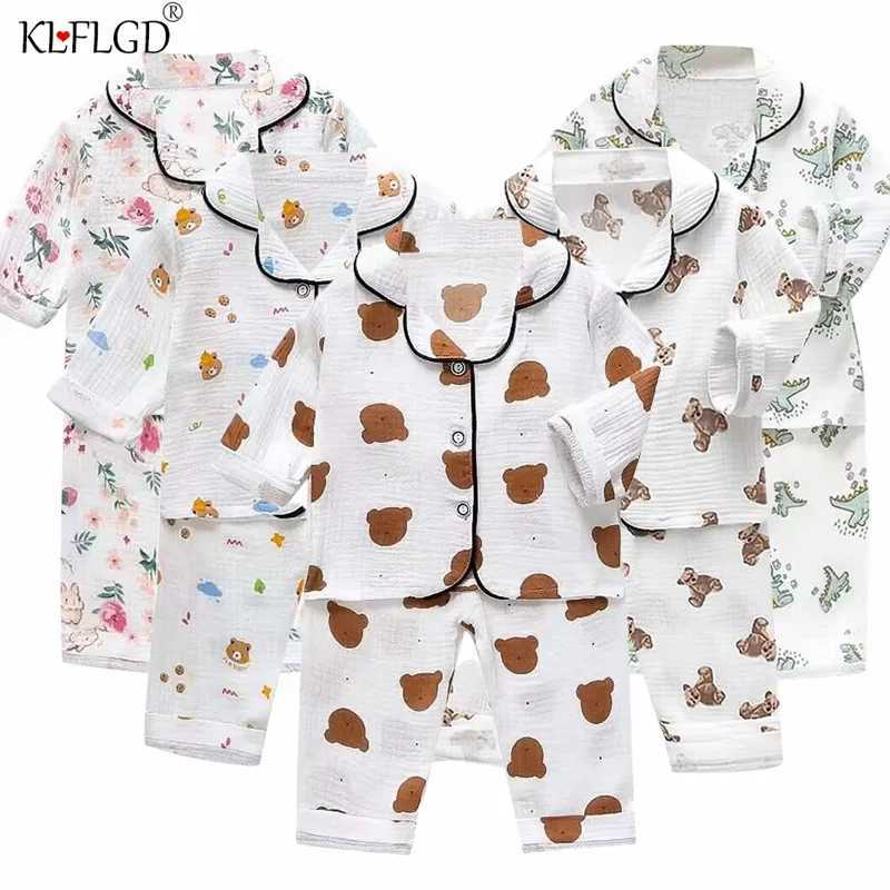 Summer New Cartoon Set Boys and Girls Casual Pajama Set Baby Silk Ice Short Sleeve Pajama M250306
