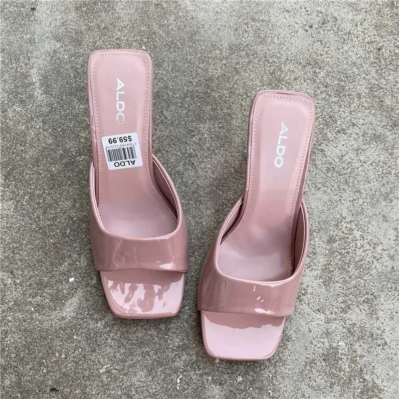 New Warm Shoes Europe and Fi Square Thin High Heels Sexy Slide Wenzhapatos De Mujer 2023 Y250306