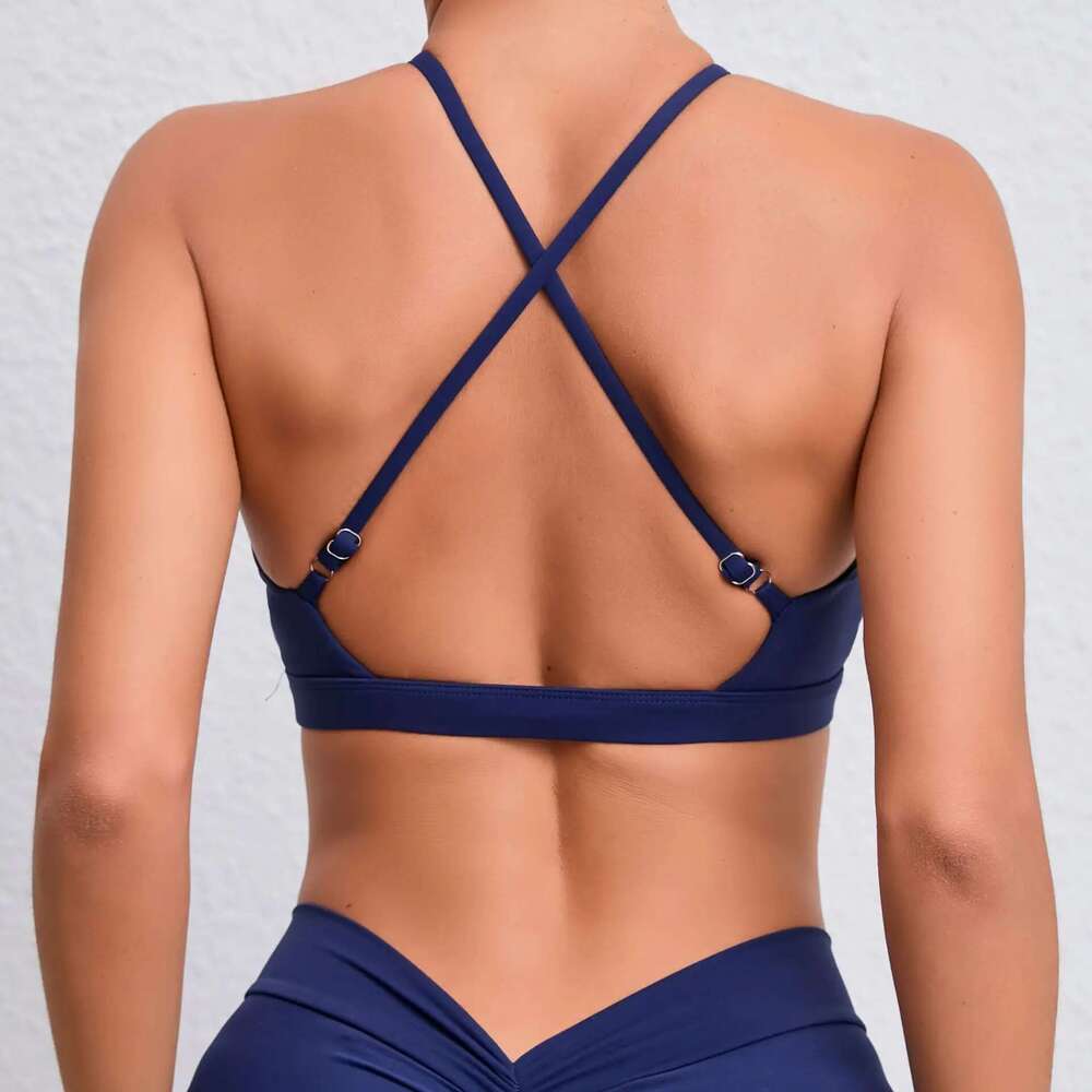 New Gym Top Training Clothes Stretch Women Underwear Fiess Workout Cross Yoga Sexy Sports Bra KLMY