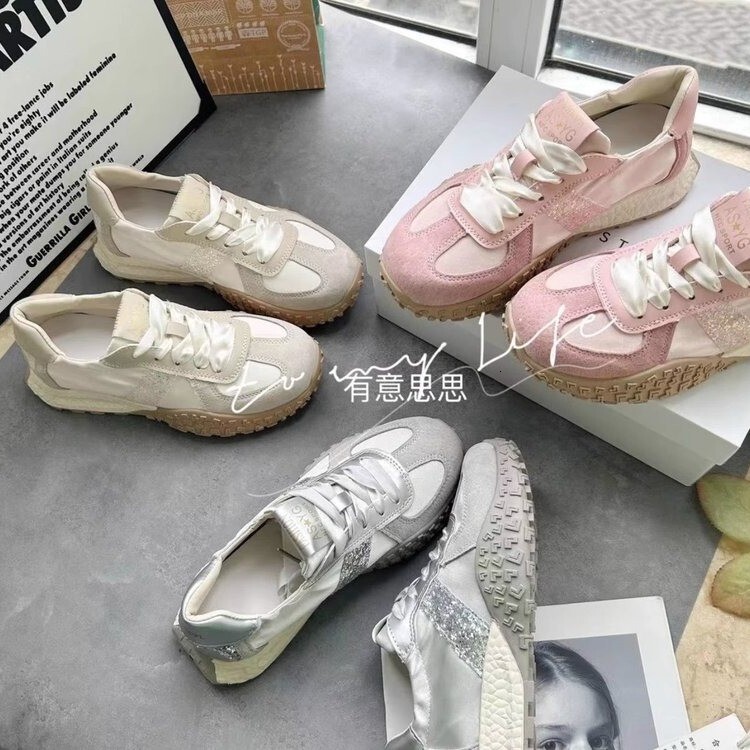 Designer Fashionable retro satin Forrest Gump shoes 2025spring and summer versatile new student breathable soft sole German training casual shoes for 