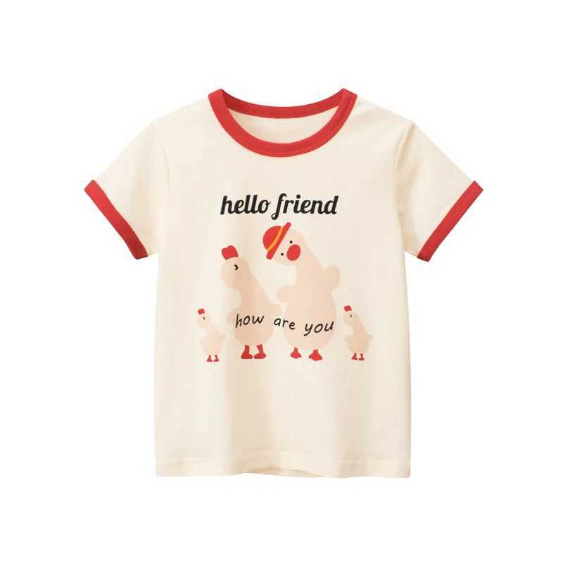 2025 Korean Summer Flower Short Sleeve T-shirts For Girls 2-8 Years Cotton Toddler Girl Tops Baby Girl Tees Clothes T250603