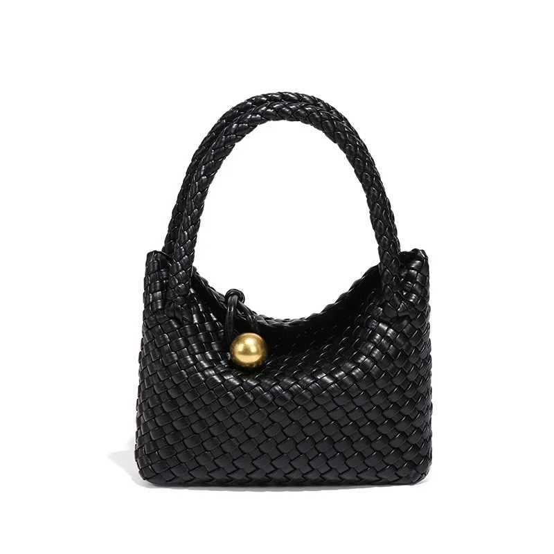 Advanced womens bag niche crescent bag solid color fashion bag hand woven cross body bag unique temperature womens bag Y250306