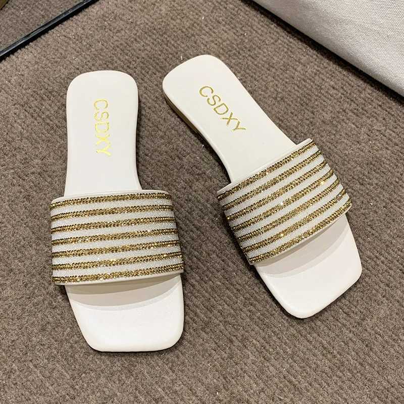Luxury Brand Wens Slippers Flat Anti Slip Outdoor Open Toe Beach Wens Sandals Sexy Fi Design Slip Wens Shoes Y250306