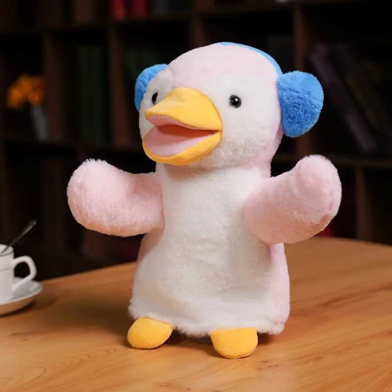 Kawaii Unicorn Cock Penguin Bull Plush Hand Puppet Stuffed Animal Toy Doll for Playtime Gift for Children Adults W250306