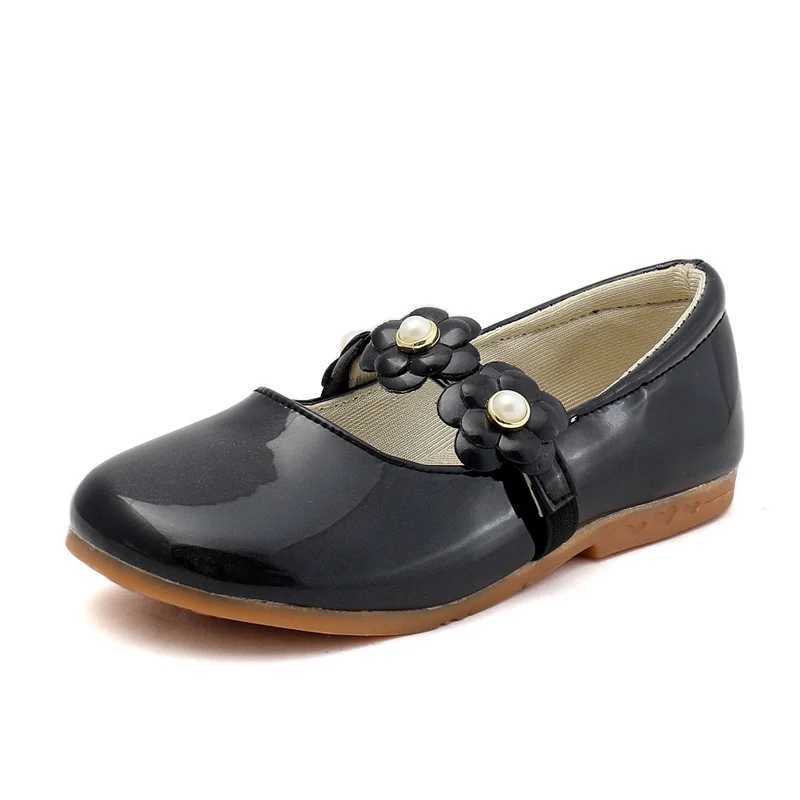 Baby Moccasins Kids Dress Shoes for Party Autumn Girls Leather Flats with Flowers Princess Sweet Children Shoes for School 26-36T250306