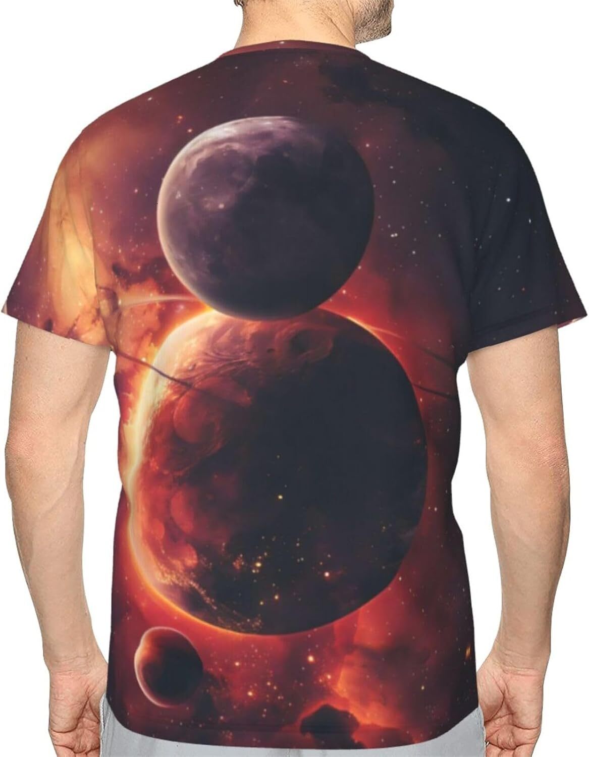Mens T shirt Planet Universe Funny 3D Printed T-Shirt for Men Women Bloody Planet Comfort Fit Trendy Casual Short Sleeve Top tee Casual tops summer cl
