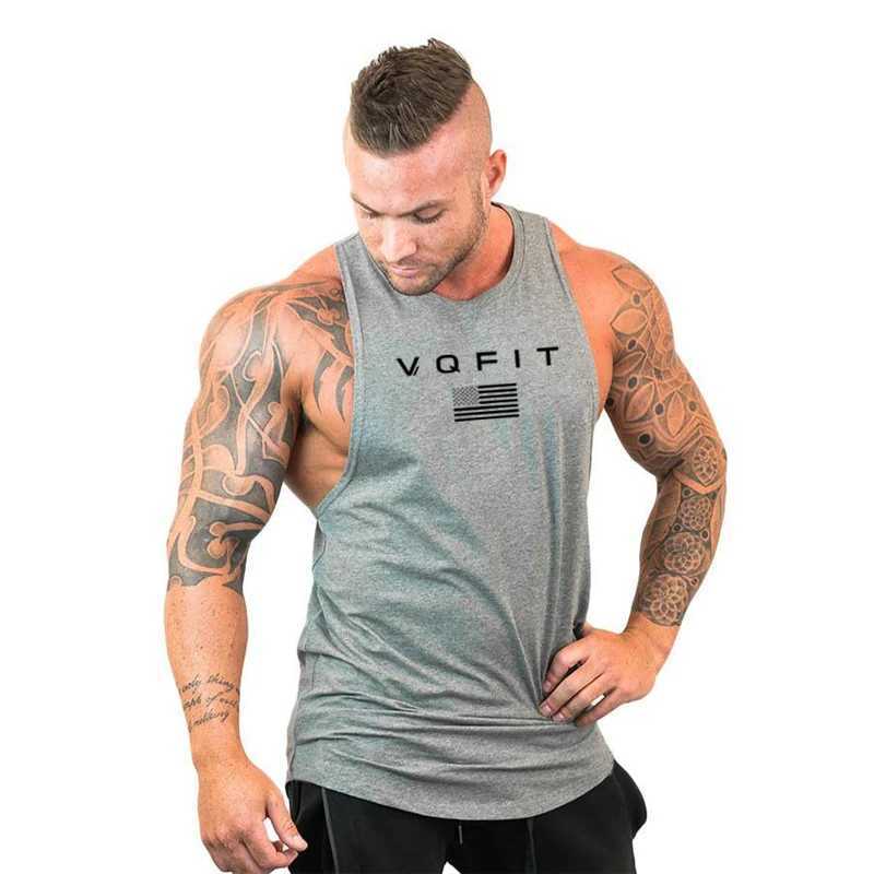 Mens tank tops shirt gym tank top fitness clothing vest sleeveless cotton man canotte bodybuilding ropa hombre man clothes wearT250318