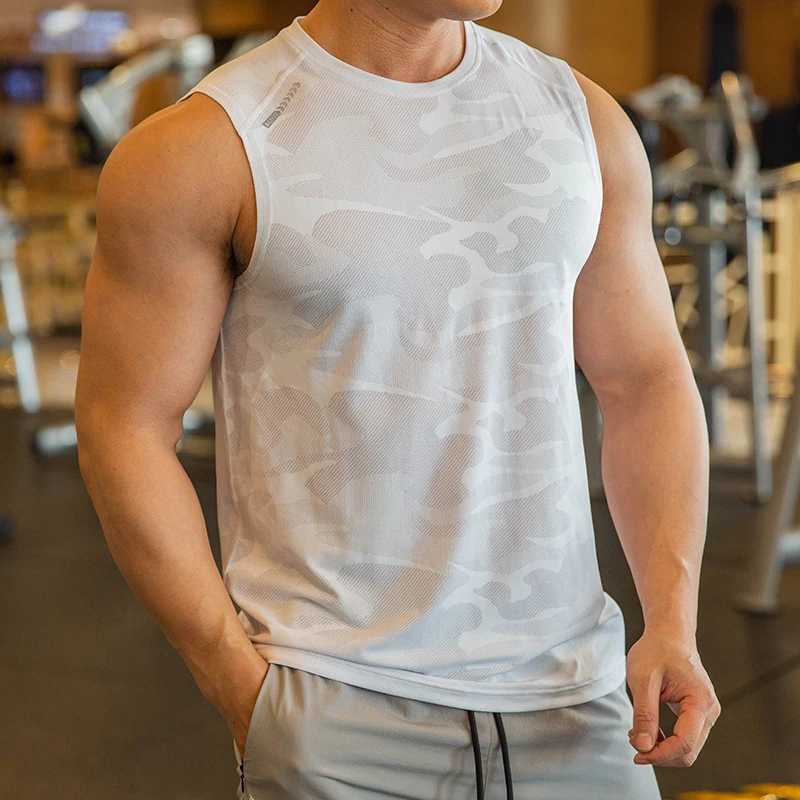 KAMB Mens Tank Top Sleeveless Shirt Gym Clothing Men Bodybuilding Basketball Quick Dry Breathable Sports Training FitnessT250318