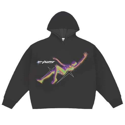 American style design high street trendy unisex hip-hop loose casual versatile black hoodie gift for man