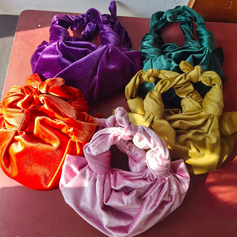 Colorful Silk Satin Velvet Fashion Lady Handbag Tote Shoulder Bags Crossbody Bag Phone Lipstick Coin Purse 250306