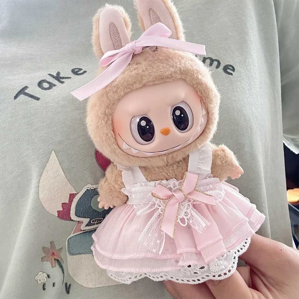 For 17cm Labubu V2 V1 Cartoon Purple Dress Cute Doll Clothes Outfit Accessories Idol Doll Clothing for Kid Gift Labubu RopaT250306