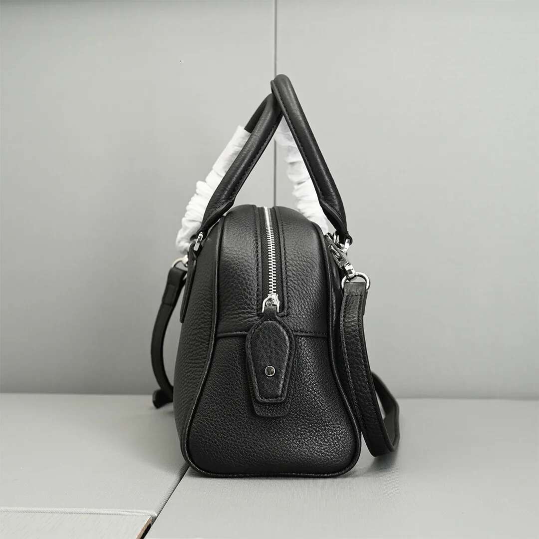 22Cm Genuine Leather Bowg Top Layer Cowhide Handbag Sheepskin Ing Woman Shoulder Crossbody Fashion Trend Small Bag