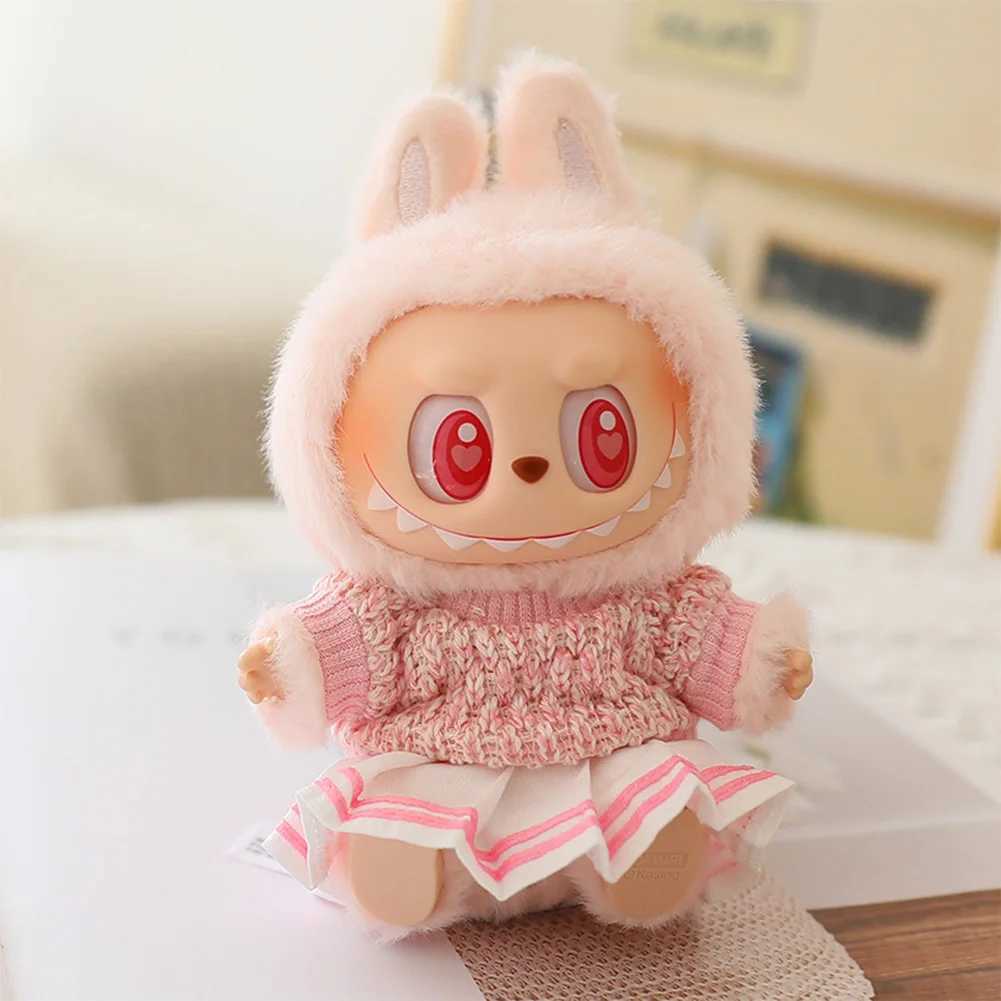 17cm Labubu Doll Clothes Set for Ropa Labubu Macaron Dolls JK Pleated Skirt with Camera and ShoesT250307