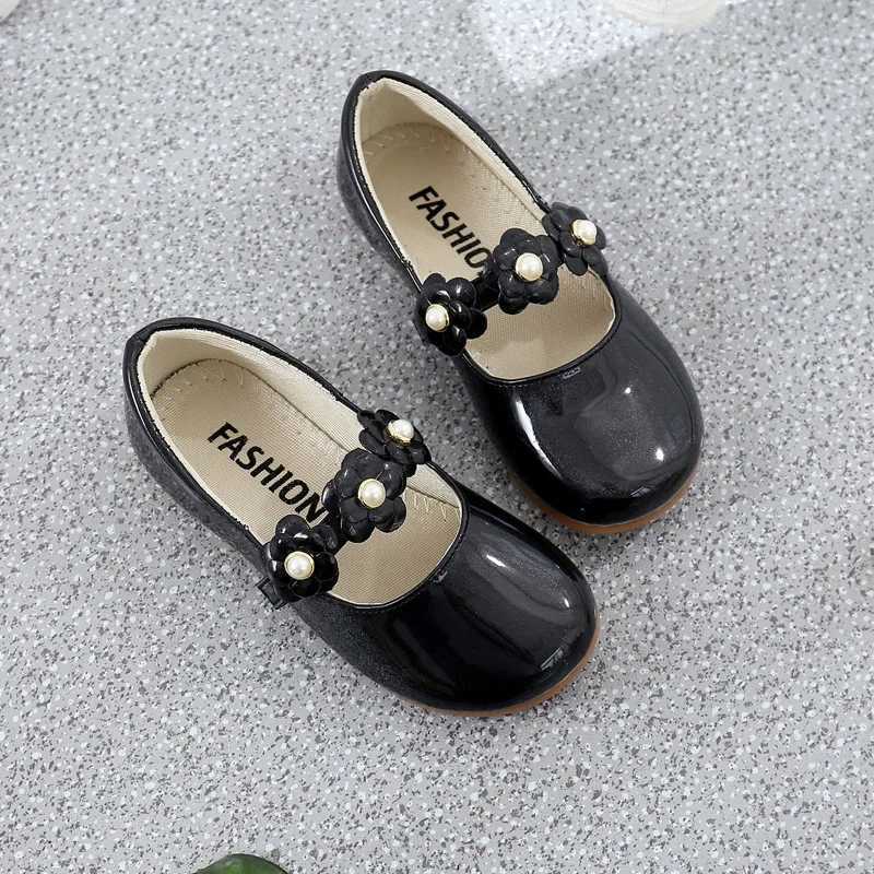 Baby Moccasins Kids Dress Shoes for Party Autumn Girls Leather Flats with Flowers Princess Sweet Children Shoes for School 26-36T250306
