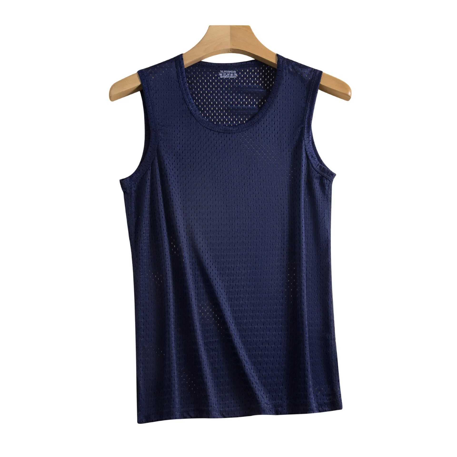 Mens Mesh Vest Ice Silk Quick-drying Bodybuilding Tank tops Fitness Muscle Sleeveless Narrow Men Vest Fitness Casual Sport TopsT250318