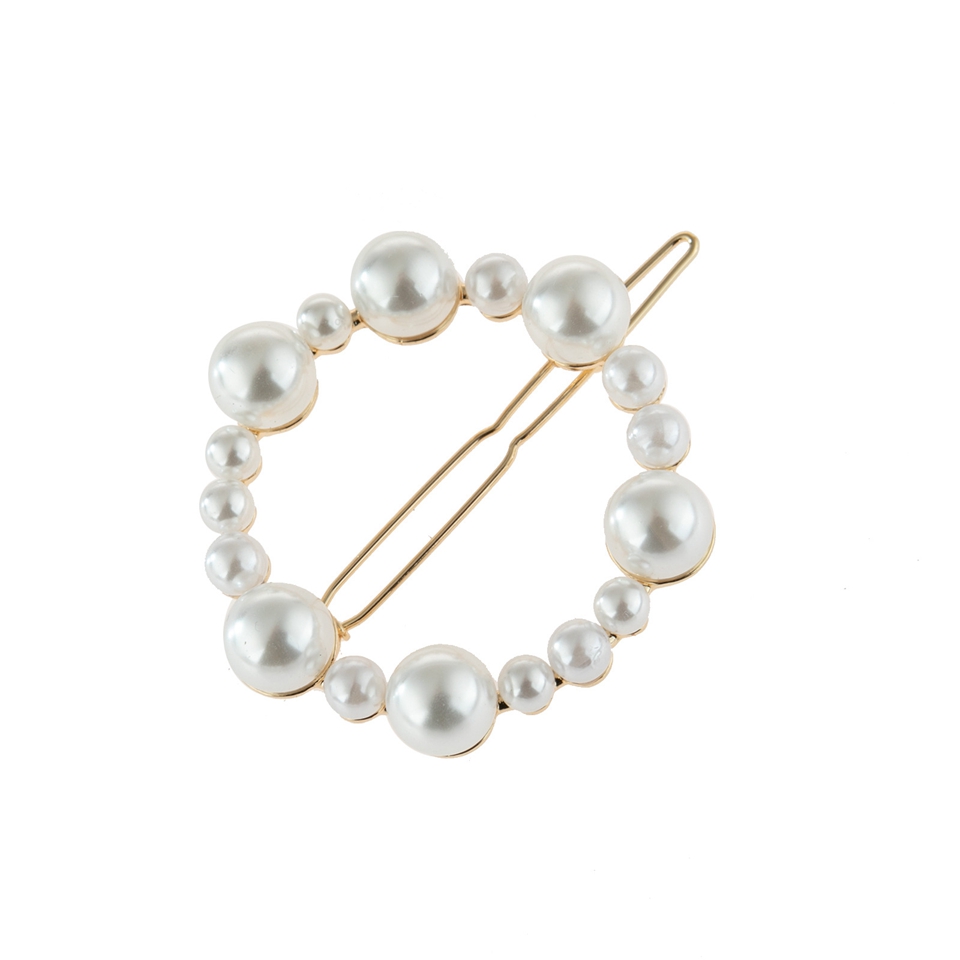 Fashion Bow Pearl Pentagram Geometry Alloy Hairpin Girl Hair Clip Minimalism Elegance Diamond Heart Shaped Hair Accessories