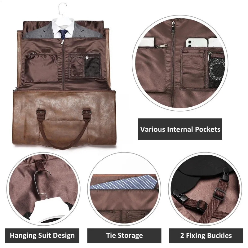 Carry on Garment Bags for Travel Garment Duffle Bag Mens Suit Bags with Shoe Compartment Waterproof for Business Husband Gifts 250303