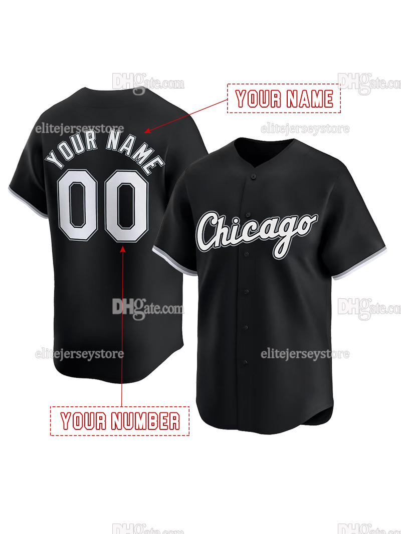 Personalized Custom Baseball Jersey Luis Robert Jr. Fletcher Taylor Vaughn Montgomery Perez Embroidered Letter Number Design Polyester